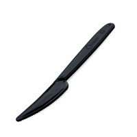 Mehrweg Messer PP - 18,5cm - Schwarz - 50 Stück